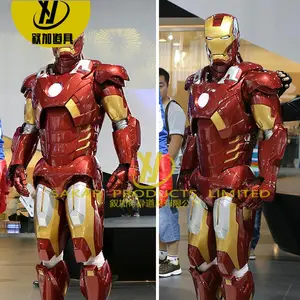 Pasokan pabrik realistis 2.7m dewasa LED Robot Stilts Iron Man kostum Cosplay