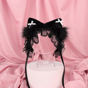 Diadema Hecha a Mano con Orejas de Gato para Mujer, Tocado de Lolita, Horquilla de Chica Dulce, Accesorios de Diadema de Espectáculo de Cómic, Orejas de Animales de Felpa - Product Image 4