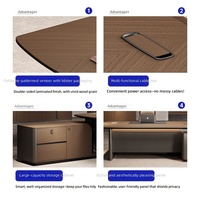 Scrivania Direzionale di Lusso, Scrivania da Ufficio di Alta Gamma per Presidenti e Leader, Set Scrivania e Sedia per Manager in Legno Moderno a Forma di L