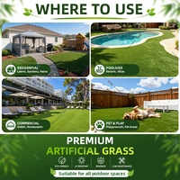 Gazon artificiel dense de 20 mm pour aménagement paysager, mélange vert tricolore pour patio, balcon, cour et parcs