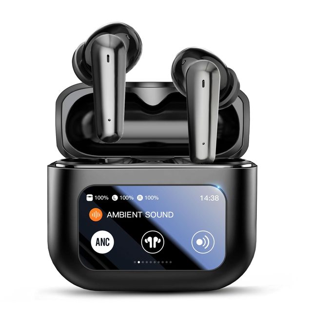 YYK-Q30  5.4 LCD Touch Screen ANC+ENC Active Noise Reduction Earphones Wireless TWS AI Intelligent Translation Earbuds