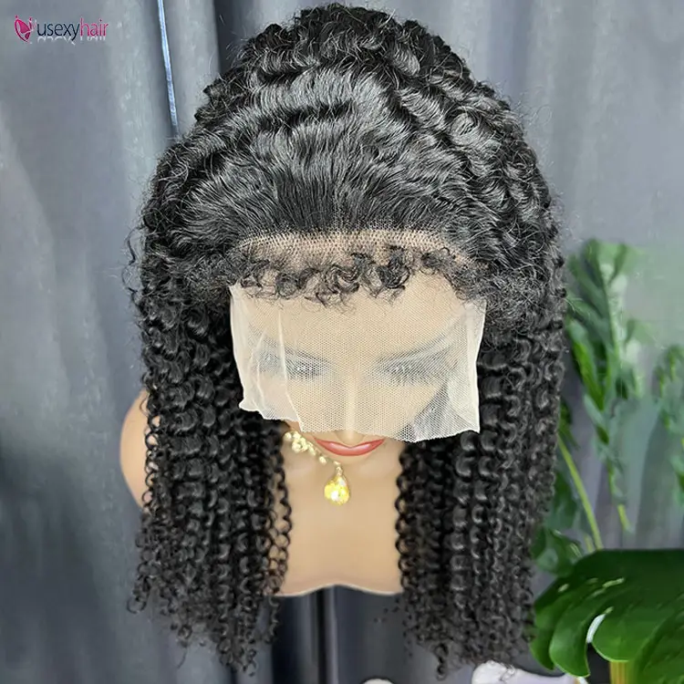 Wear Go Natural Kinky Hairline Peluca sin pegamento 4C Pre Cut Kinky Curly 6x4 HD Peluca de encaje Peluca frontal rizada profunda con cabello de bebé