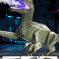 2.4G kablosuz uzaktan kumanda Velociraptor elektrikli oususto-optik sprey dinozor oyuncak Tyrannosaurus Rex modeli çocuk oyuncak