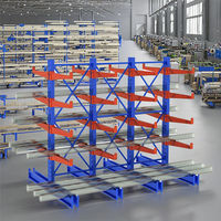 Étagère cantilever en acier réglable robuste pour entrepôt, pour le stockage de marchandises et d'équipements