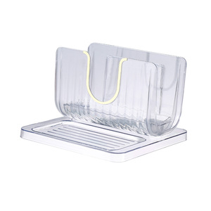 Transparent Pot Lid Rack Kitchen Organizer Plastic Multi Function Cutting Board Holder Wall Mount Storage For Home Use - Product Image 3