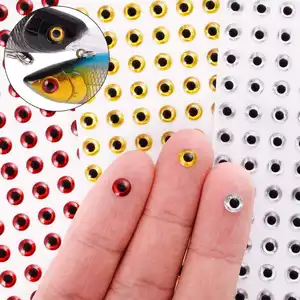 100支/套3D渔眼全息诱饵眼睛制作钓鱼诱饵苍蝇打结人造鱼眼DIY 3毫米4毫米5毫米6毫米