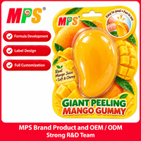 Bonbons Halal en forme de mangue 3D, grande taille, gommes à mâcher pelables au jus de fruit, emballage stérile sous bulle, sans sucre ajouté