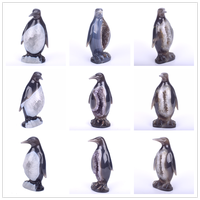 En gros Haute Qualité Poli Cristal Pierres Précieuses Sculpté À La Main Animal Agate Géode Pingouin