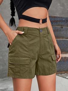 Shorts chauds pour femmes, taille haute, imperméables, séchage rapide, élastiques, sportifs, pour activités de plein air, couleur unie, style européen, américain, coréen, vêtements de travail - Product Image 6