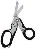 Ciseaux médicaux tactiques pliables - Trousse de premiers soins multifonctionnelle pour l'extérieur avec poignées noires/argentées
