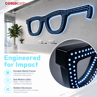 Enseigne lumineuse extérieure perforée COSUN avec logo personnalisé pour magasin d'optique