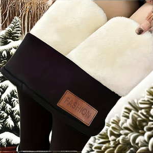 Hot Spandex Fleece Lined Thickened Winter Women's Midi Leggings Mid Waist Warm Skinny Pants - Product Image 2