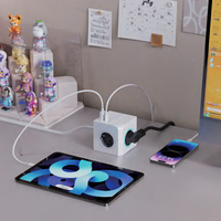 Multiprise intelligente USB Schuko européenne avec cordon long et adaptateur de chargeur multi-prises