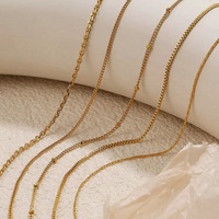 Collier chaîne torsadée en acier inoxydable plaqué or 18 carats, motif serpent gaufré, polyvalent, multi-styles, tendance, pour le commerce transfrontalier