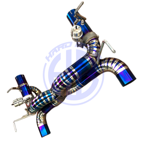 Silenciadores de escape universales Valvetronic, tubo F8 Spider 3,9 2019, accesorios de coche Ferrari con acabado quemado azul con válvula de titanio - Product Image 2