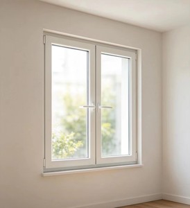 หน้าต่างบ้านแบบเปิดเข้าด้านใน 60 บาน UPVC พร้อมบานเกล็ด  กระจกใสแบบ Toughened Glass รุ่น G สำหรับบ้าน  ราคาขายส่ง  สามารถปรับแต่งได้ - Product Image 1