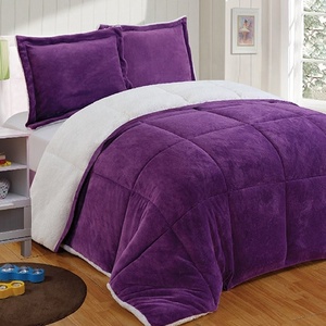 Thoải mái mềm mại và ấm áp 3-Piece flannel Sherpa Reversible <span class=keywords><strong>Polyester</strong></span> Comforter Set - Product Image 6