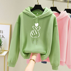 Sweat-shirt à capuche en polaire pour femme, manches longues, imprimé mignon sur la poitrine, printemps, automne, hiver - Product Image 2