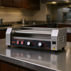 Grill à hot-dogs électrique Vevor Commercial 750W à 5 rouleaux sans couvercle, machine à griller en acier inoxydable - Product Image 2