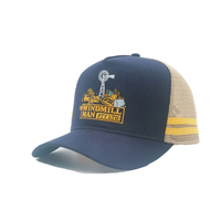 Casquette Trucker à 5 Panneaux en Maille avec Logo Brodé Personnalisé Unisexe Profil Haut Polyester Coton 4 Saisons