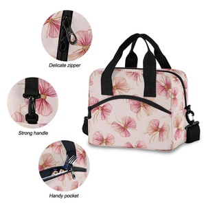 Hawaiian Custom Lehua Flower Polyester Food Storage Portable Insulated Lunch Cooler Bag Thermal Stylish Cooler Lunch Bags - Product Image 5
