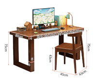 Bureau d'ordinateur en bois massif avec pieds épais, table PC pour bureau à domicile, bureau d'étude et d'écriture, vente en gros pour chambre et appartement