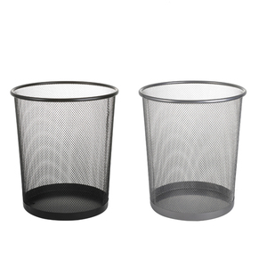 Paper Basket Trash Bin Round Metal Mesh Waste Bins Trash Can Dustbin Wastebasket Garbage Bin