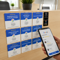 Support de table en acrylique 12 cm pour avis Google, compatible NFC213, pour avis en espagnol, français, italien et autres langues, prêt à être expédié