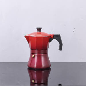 Cafetière italienne Cafetière en aluminium Espresso <span class=keywords><strong>Percolateur</strong></span> Moka Pot Cuisinière Outils de cuisine-Rouge dégradé 3/6/9/12 tasses - Product Image 5