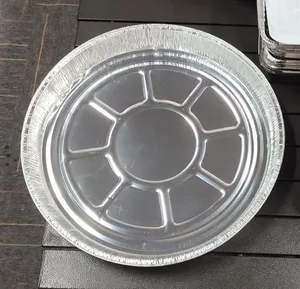 4Cm Automaat Serveerset Diepe Schotel Pizza Rond Geroosterde Folie Vergulde Recyclebare Aluminium Pannen Op Maat