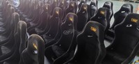 Siège de course OMP Premium en suède, dossier haut, avec surpiqûres blanches, ajustement universel pour accessoire de modification automobile