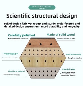 Pannello in Legno Perforato con Fori Circolari HJ Wholesale <span class=keywords><strong>per</strong></span> Insonorizzazione di Auditorium, Appartamenti, Magazzini, Sale Musicali e Sale Pianoforte - Product Image 6
