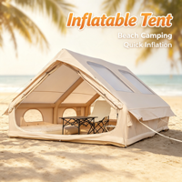 Tente gonflable facile à installer, abri en tissu Oxford durable pour le camping en plein air, les vacances à la plage, les activités de loisirs en famille
