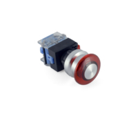 Interrupteur à bouton-poussoir momentané/autobloquant en plastique de 22 mm et 30 mm, à borne à vis, tête ronde