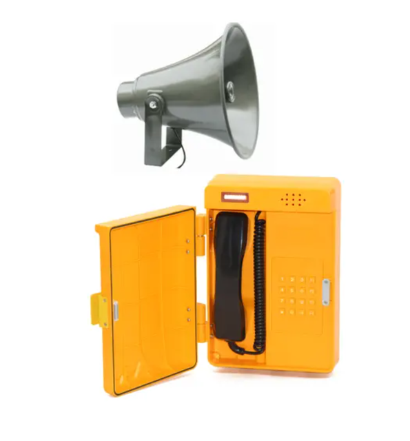 IP67 Waterproof Emergency Loudspeaker for Industrial Use High Visibility Corded Telephone for Traffic SOS Underground VOIP
