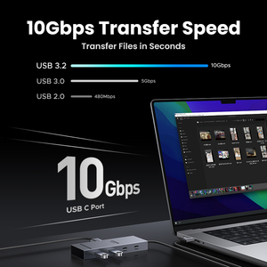 Ugreen USB ฮับพอร์ต C Dual HDMI 7 in 1 Type C ถึง4K 60HZ 2 HDMI 10Gbps พอร์ต USB-A & C สำหรับ MacBook แล็ปท็อป USB Splitter Docking - Product Image 4