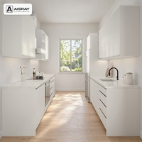 Armoires de cuisine personnalisées en thermofoil PVC, aménagement minimaliste, boîtes d'armoires en MDF, unités modulaires et rangements extractibles