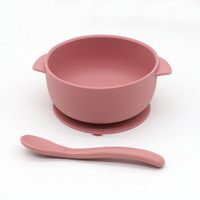 Ensembles de bols à collation en silicone incassables pour enfants, bol à oreilles léger et durable avec cuillère pour enfants et tout-petits