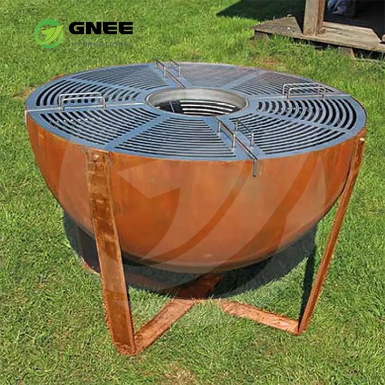 OEM tasarım monte açık Corten çelik barbekü ızgara