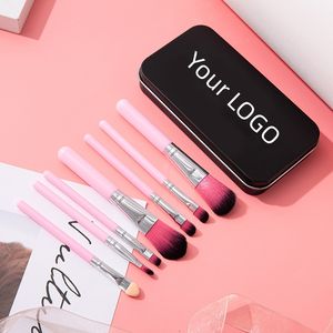 Logo personnalisé prix usine prix 7 pièces <span class=keywords><strong>Hello</strong></span> Mini <span class=keywords><strong>Kitty</strong></span> voyage ensemble de pinceaux pour le maquillage dans une boîte en fer blanc utilisation yeux et visage en gros - Product Image 4