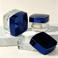 Pot en verre carré transparent personnalisé pour crème cosmétique de luxe, emballage en gros