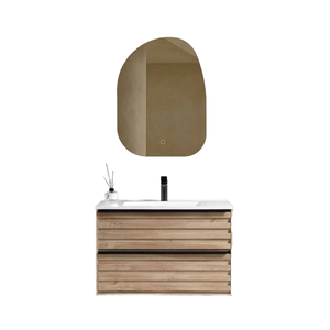 Nuevo Canton Fair estilo americano moderno 30 <span class=keywords><strong>35</strong></span> 42 50 pulgadas juegos de tocadores de baño muebles de grano de madera con lavabo de cerámica - Product Image 2