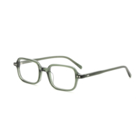 G5761F Lunettes optiques carrées vintage unisexe, monture intégrale en acétate noir brillant avec détails rivetés, montures de lunettes tendance