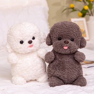 Peluche Cane <span class=keywords><strong>Barboncino</strong></span> Morbido e Soffice, Giocattolo di Peluche a Forma di Cane, Bambola Imbottita Bianca e Grigia, Regalo a Tema Animali Domestici per Bambini - Product Image 1