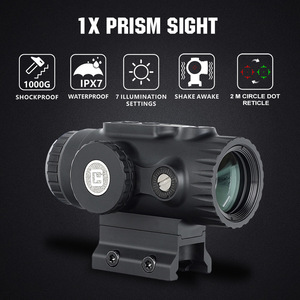 Ohhunt Optics <strong>1X</strong> <strong>Prism</strong> <strong>Scope</strong> Ipx7 Waterproof Red Green Illuminated Hunting <strong>Scopes</strong> with Multi Riser Mounts - Product Image 1