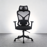 Chaise de bureau moderne à dossier haut en maille, réglable et pivotante avec appui-tête – Chaise d'ordinateur secrétariale très vendue