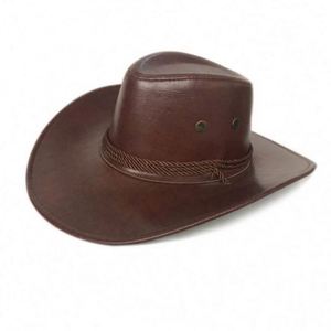 Chapeaux de cowboy américains en similicuir lisse avec bandeaux anti-transpiration, pour fêtes et activités de plein air, unisexe, broderie 3D, livraison en 5 à 8 jours - Product Image 2