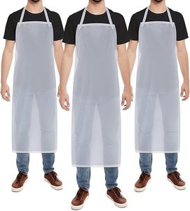 47 inch Heavy Duty PVC Vinyl <b>Apron</b>, Transparent <b>Waterproof</b> Oil Proof Plastic <b>Apron</b>, Reusable Protective <b>Apron</b> - Product Image 1