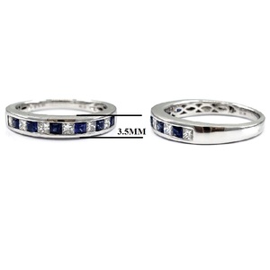 Chine Usine Fabrication 18k Or Blanc Véritable Diamant Bleu Saphir Gemme De Mariage Large Bague En Or Pour Les Femmes - Product Image 2