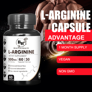 Cápsulas de L-arginina de alta potencia OEM/ODM, potenciador de óxido nítrico vegano sin OGM, soporte de circulación sanguínea para hombres, atletas, energía - Product Image 6